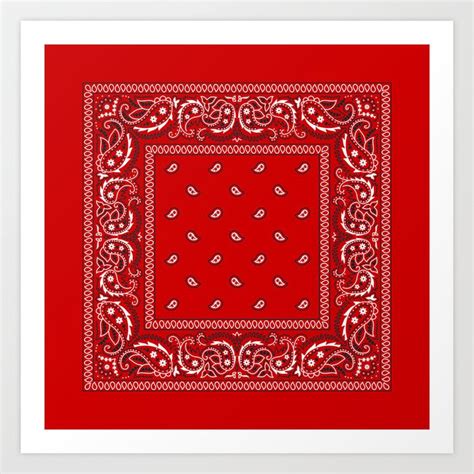 Paisley - Bandana - Red - Southwestern - Boho Art Print by Walk on Water | Society6