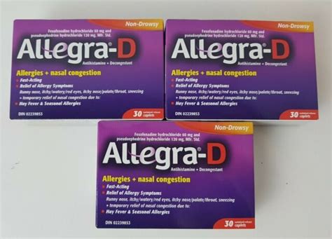 3 x Allegra D 12 Hour Allergy Nasal Congestion Tablets 30 Caplets 90 Exp 2022 | eBay