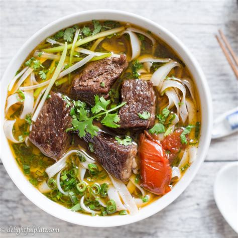 Vietnamese Beef Stew Pho Noodle Soup (Pho Bo Sot Vang) - Delightful Plate