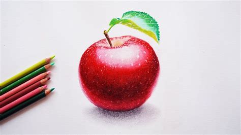 How to draw an apple - Step by step tutorial - Prismacolor pencils. | Color pencil drawing ...