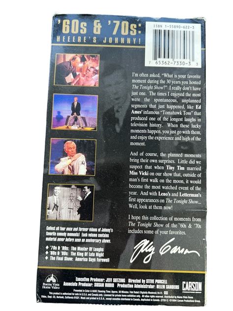 Johnny Carson: His Favorite Moments From the Tonight Show Volume 1 - 60s 70s 765362733033 | eBay