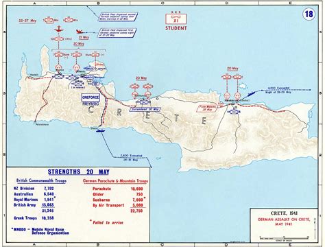 Map of German Invasion of Crete (MAy 1941) | Jewish Virtual Library