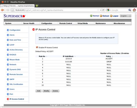 Integrated IPMI Firewall of Supermicro Motherboards - Thomas-Krenn-Wiki-en