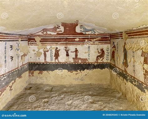 Wall Paintings In Ancient Etruscan Tombs Royalty-Free Stock Photography | CartoonDealer.com ...