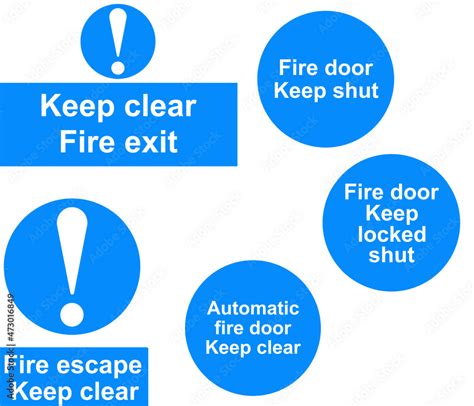 Fire door keep clear of obstructions sign collage Stock Vector | Adobe ...