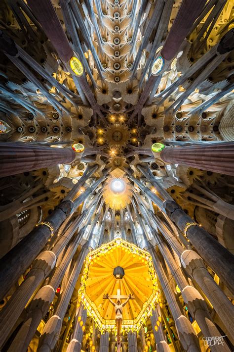 Wide-Angle Interior Shots of Sagrada Família Church in Barcelona