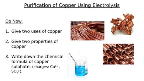 Electrolysis - Purification of Copper | Teaching Resources