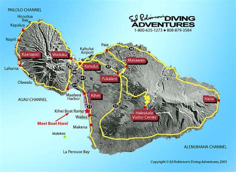 Ed Robinson's Diving Adventures - Map of Maui from Ed Robinson's Diving Adventures