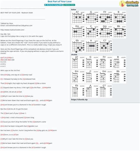 Chord: Best Part of Your Love - Madison Violet - tab, song lyric, sheet ...