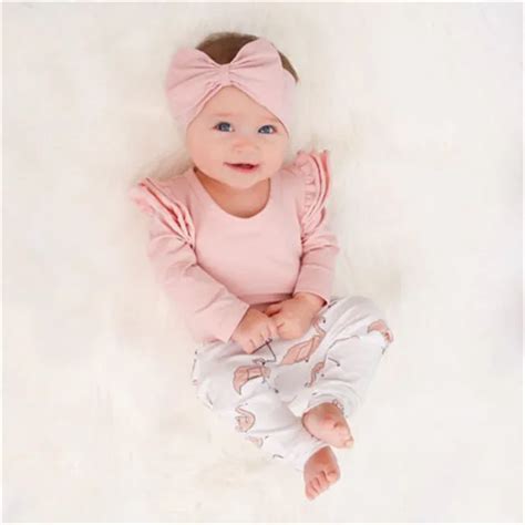 3PCS Set Cute Baby Girl Clothes 2018 Spring Toddler Kids Tops+Flamingo ...