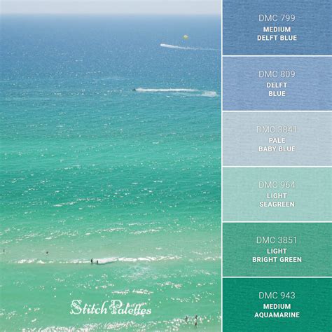 Ocean Vibes - Embroidery Color Palette (With Thread Codes)