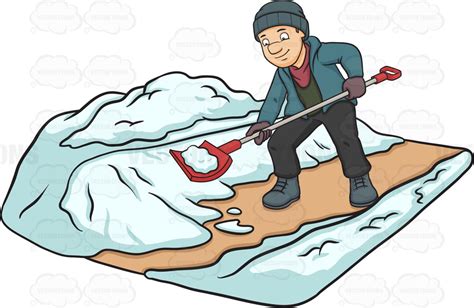 free clipart cartoon image of man shoveling snow - Clipground