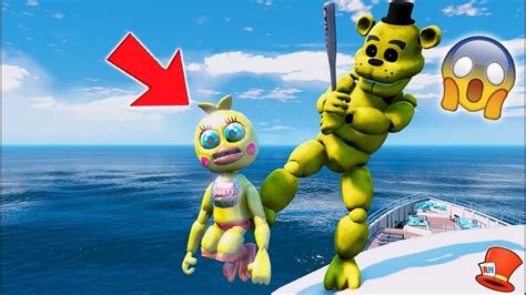 GOLDEN FREDDY HITS ADVENTURE TOY CHICA OFF THE SHIP! (GTA 5 Mods For Kids FNAF RedHatter) - YouTube