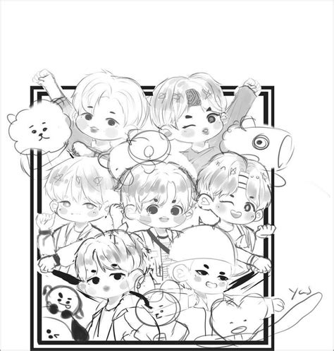 Bts Coloring Pages Chibi