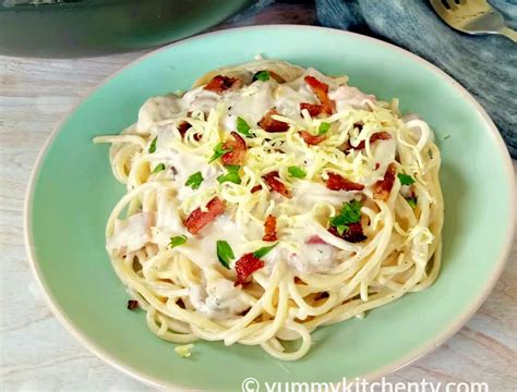 Spaghetti Carbonara (Filipino-style Carbonara) - Yummy Kitchen