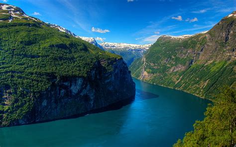 HD wallpaper: fjord, norway, boat, misty, mountain, water, beauty in nature | Wallpaper Flare