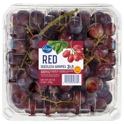 Kroger® Clamshell Seedless Red Grapes, 3 lb - Fry’s Food Stores