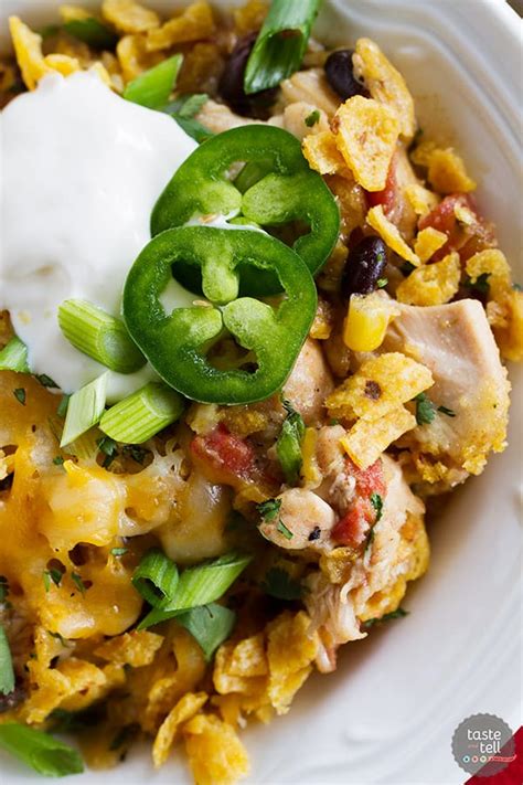 Slow Cooker Cheesy Chicken and Frito Casserole - Taste and Tell