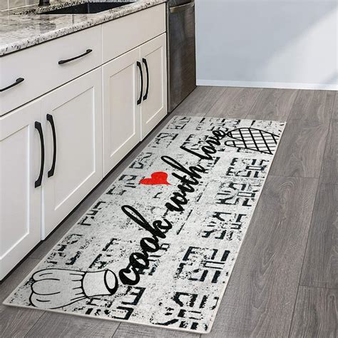 SussexHome Non Skid Washable Kitchen Runner Rug - Ultra-Thin 70 % Cotton Kitchen Floor Mat for ...