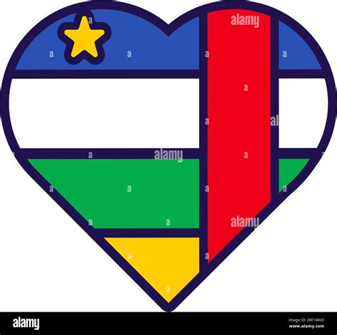 Patriot heart in national Central African republic flag colors. Festive element, attribute of ...