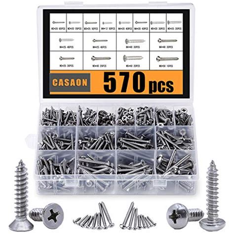 Schrauben 500 PC SELF TAPPING BRASS PLATED WOOD SCREW ASSORTMENT KIT PREVENT CORROSION mat.co.th