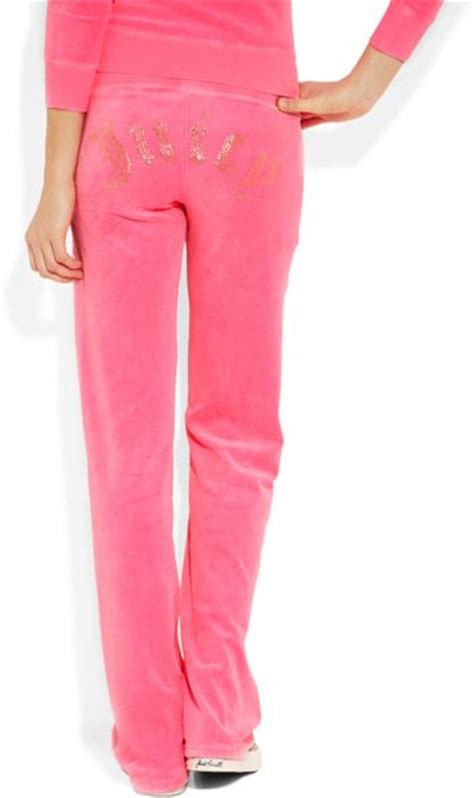 Juicy Couture Velour Track Pants in Pink | Lyst