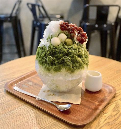 Kyoto uji matcha azuki mochi condensed milk kakigori - Tiny Urban Kitchen