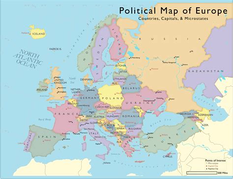 Political Map Of Europe With Capitals