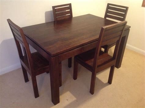 Chunky dark wood dining table with 4 chairs | in Westbury On Trym ...