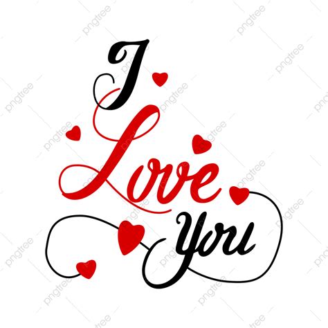 I Love You Vector Design Images, I Love You Text Lettering With Hearts ...