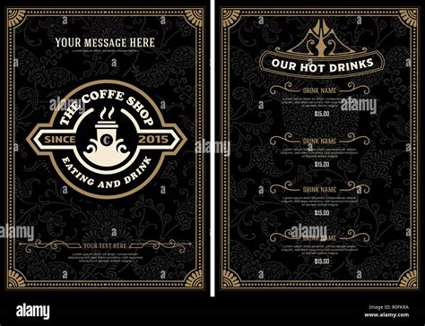 Coffee shop menu with floral background Stock Vector Image & Art - Alamy