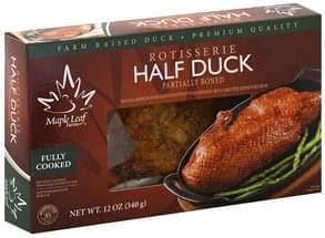 Maple Leaf Farms Roast Half Duck - 14 oz, Nutrition Information | Innit