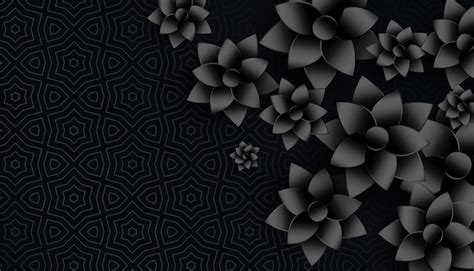 Free Vector | Black background with flowers decoration