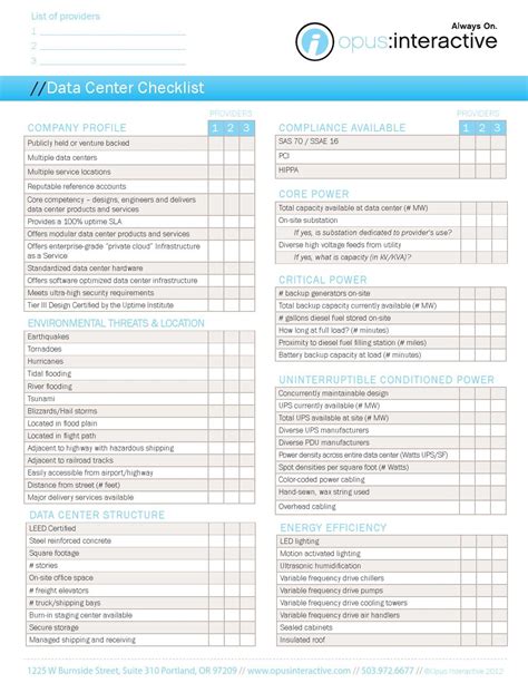 Data Center Checklist - Compare Data Centers to Find the Right Provider ...