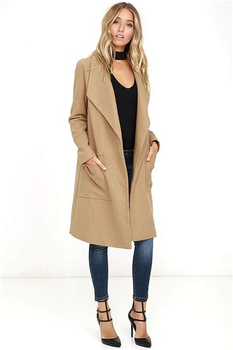 Travel the Globe Tan Coat | Long tan coat, Tan coat outfit, Tan coat