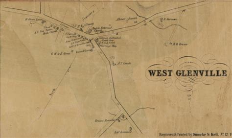 West Glenville, New York 1856 Old Town Map Custom Print - Schenectady ...