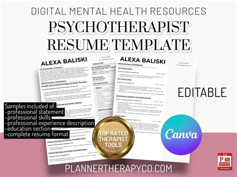 Therapist Resume Template, Resume Sample, Counseling Social Work ...