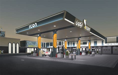 Design of gas station. on Behance | Petrol station, Gas station, Shell ...