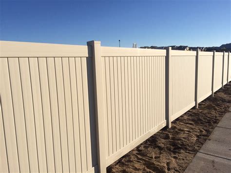 Tan Vinyl Privacy Fence - Colorado Springs Fence Company