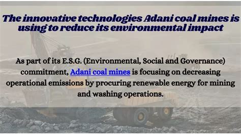 PPT - The innovative technologies Adani coal mines is using to reduce its environmental impact ...