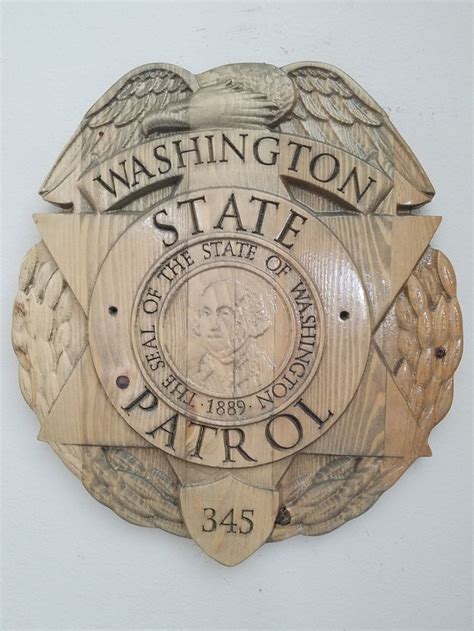 Washington State Patrol Police Officer Badge - 3D V CARVED - Personalized Police Badge V Carved ...