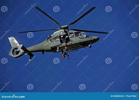 Search and Rescue Training with a Helicopter Stock Image - Image of ...