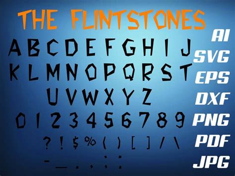 The Flintstones Font Svg Characters Alphabet Instant Download - Etsy