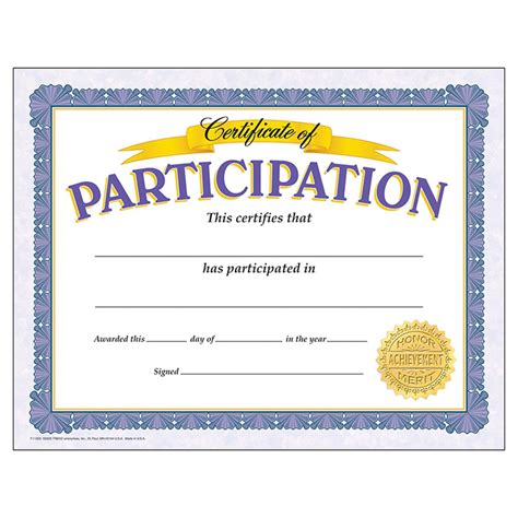 Certificate of Participation Classic Certificates - T-11303 | Trend ...