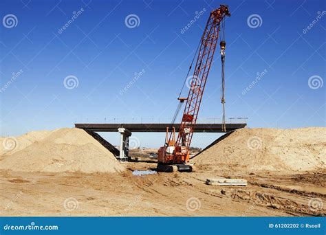 Road construction. bridge stock photo. Image of drill - 61202202