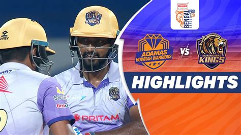 Watch Adamas Howrah Warriors Vs Murshidabad Kings - Highlights Video Online(HD) On JioCinema