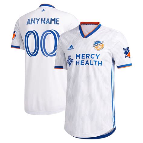 Men's FC Cincinnati adidas White 2020 Heritage Link Custom Authentic Jersey