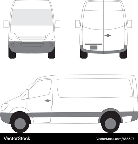 White delivery van side front view Royalty Free Vector Image