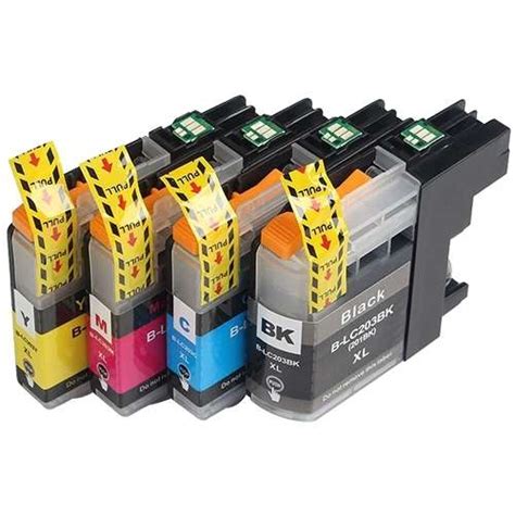 Compatible Bulk Set of 4 Ink Cartridges for Brother LC203: 1 of Each ...