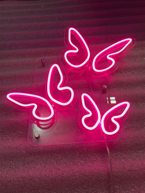 Butterfly Pink Neon sign 3D neon lights neon pink lamp for | Etsy